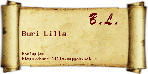 Buri Lilla névjegykártya